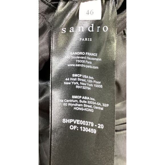 Sandro Paris Single-Breasted Blazer in Black Wool - Picture 4 of 4